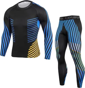 Men Underwear Set Base Layers Tight Top & Bottom Long Johns