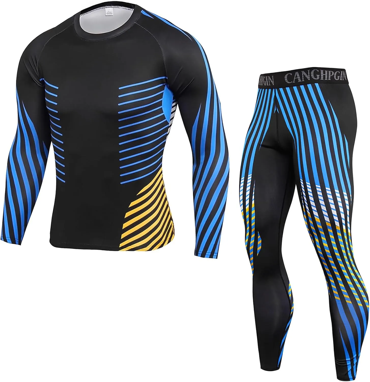 Men Underwear Set Base Layers Tight Top & Bottom Long Johns