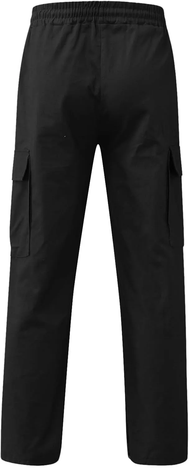 Mens Cargo Pants Twill Chino Pants Trousers Loose Fit Hiking Joggers Tapered Pants Athletic Sweatpants
