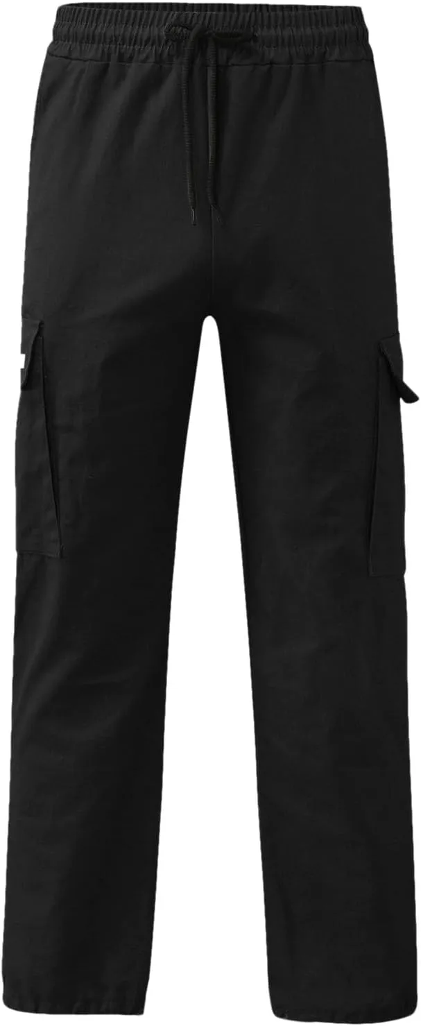 Mens Cargo Pants Twill Chino Pants Trousers Loose Fit Hiking Joggers Tapered Pants Athletic Sweatpants