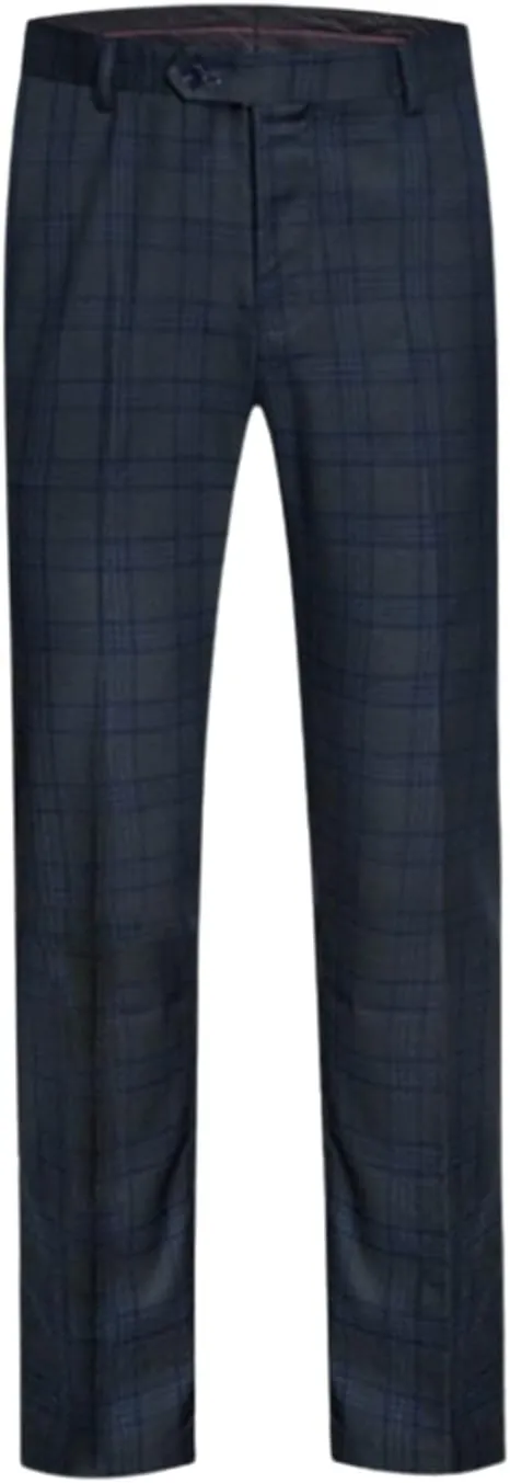 Men's Checked Plaid Tuxedo Suit Pants for Wedding Party Prom Groom Daily Formal Trousers