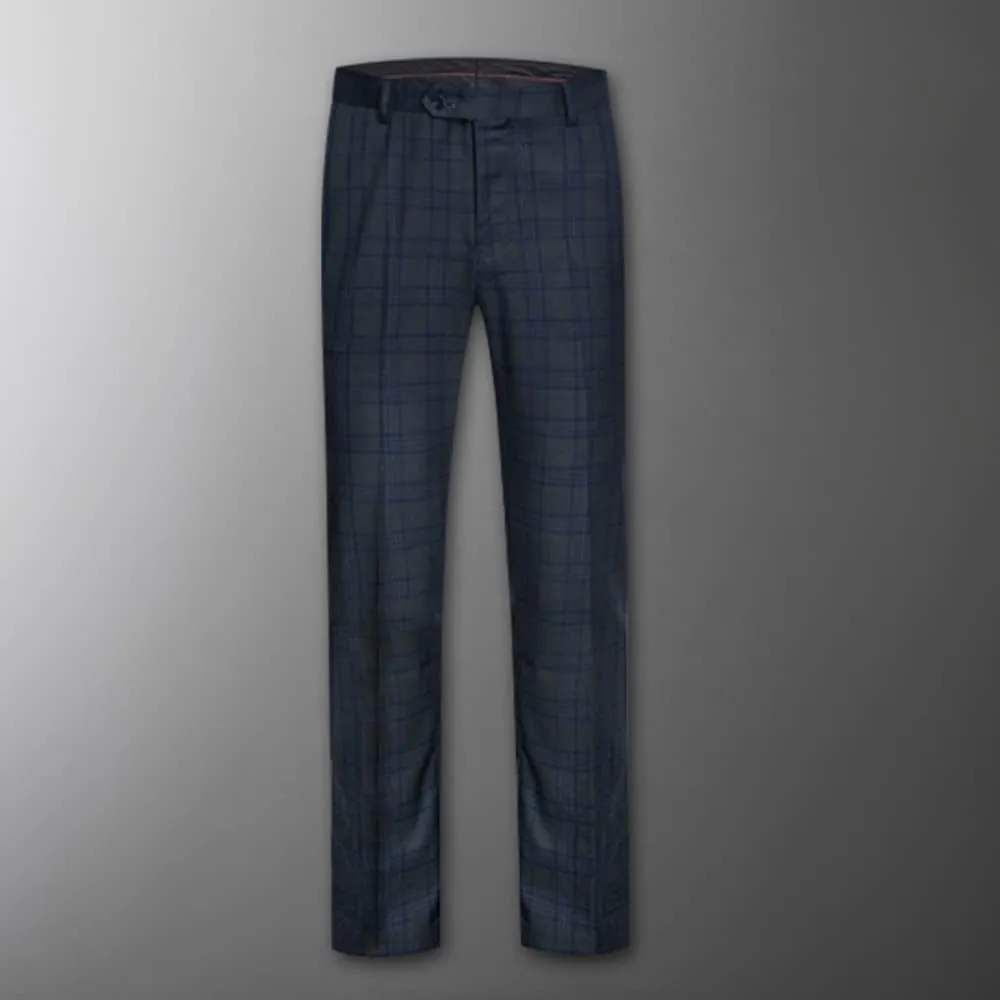 Men's Checked Plaid Tuxedo Suit Pants for Wedding Party Prom Groom Daily Formal Trousers