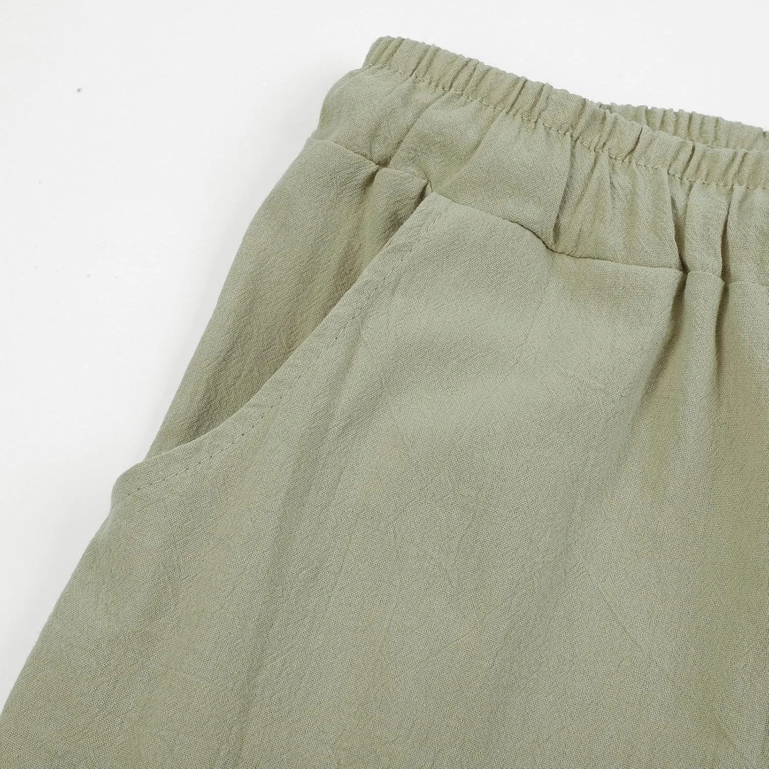 Mens Fashion Casual Solid Color Cotton and Linen Pants Elastic Waist Drawstring Pants Trousers with Pockets