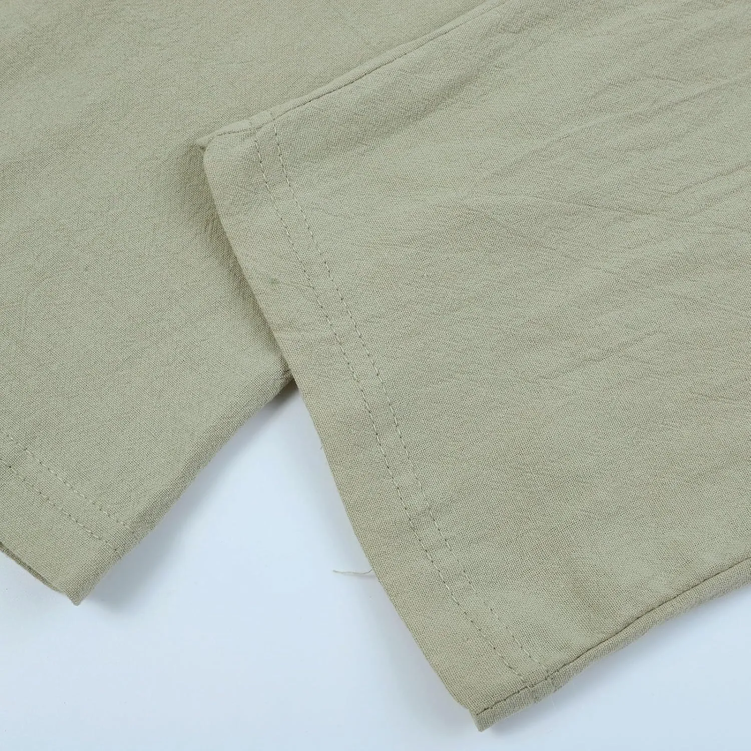 Mens Fashion Casual Solid Color Cotton and Linen Pants Elastic Waist Drawstring Pants Trousers with Pockets