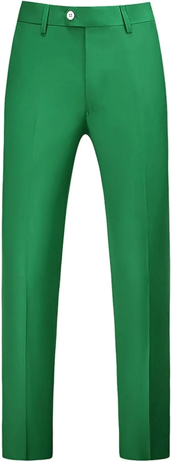 Men's Formal Dress Pants Traveler Stretch Slim Fit Flat-Front Chino Golf Trousers Business Casual Office Work Suit Pants