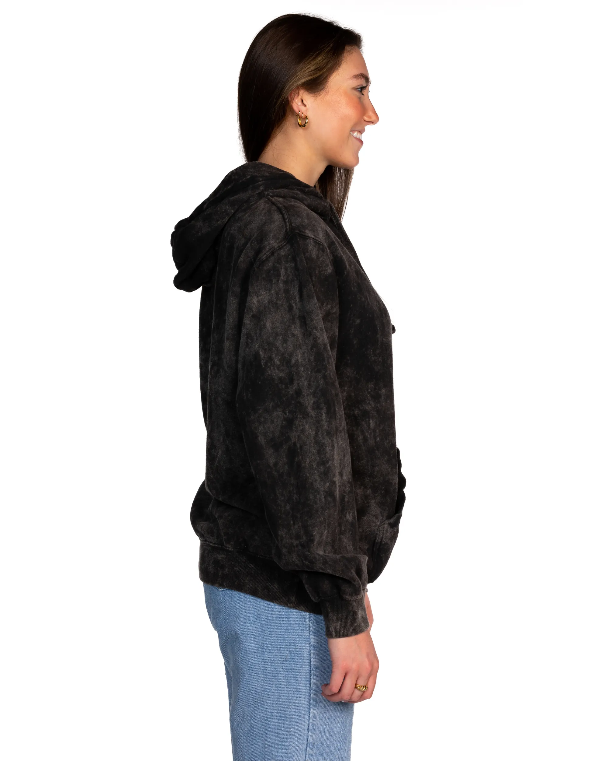 Mineral Wash Premium Fleece Hoodie - Black