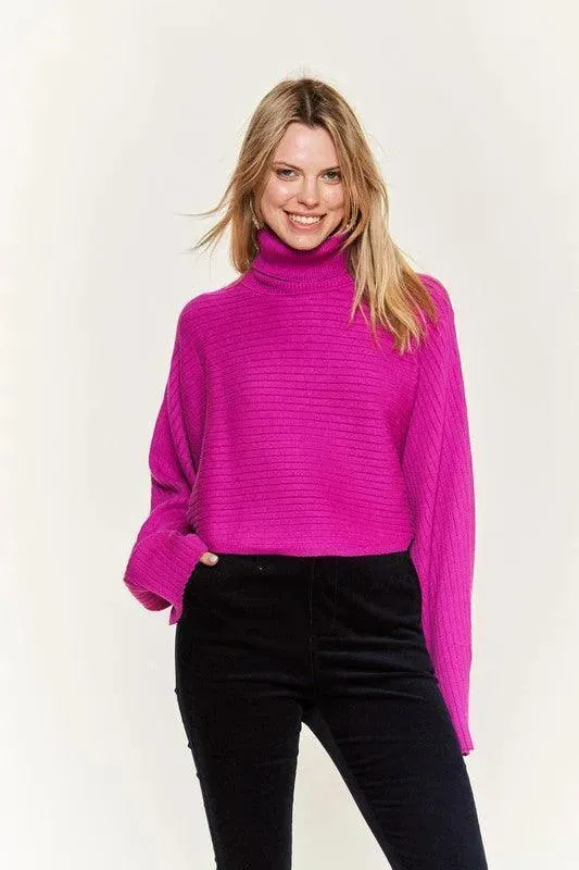 Mock neck wide sleeves top PLUS