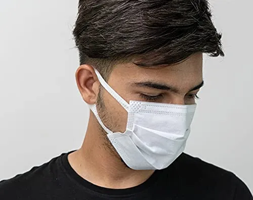 Mush 3 Layered Surgical Disposable Face Mask with Melt-Blown Filter and Soft Ear loop, CE, ISO, FDA Certified (3 Ply- Grey, Pack of 50)