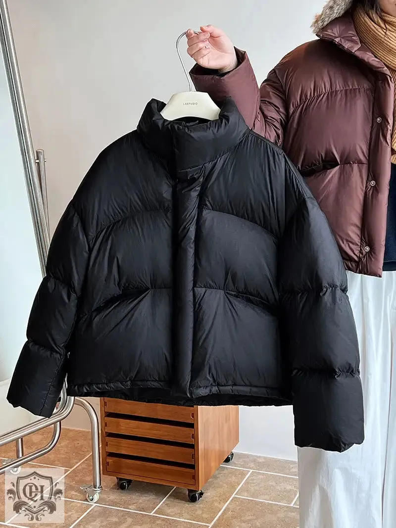 National Standard 90 White Duck down Short down Jacket Women Japanese All Matching Thickened Puffer Jacket