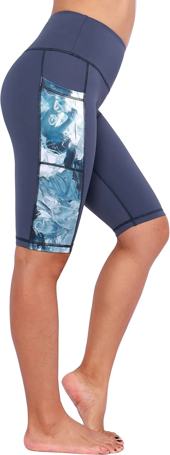 Neonysweets Womens Half Tights Fitness Running Yoga Shorts Pants with Pockets