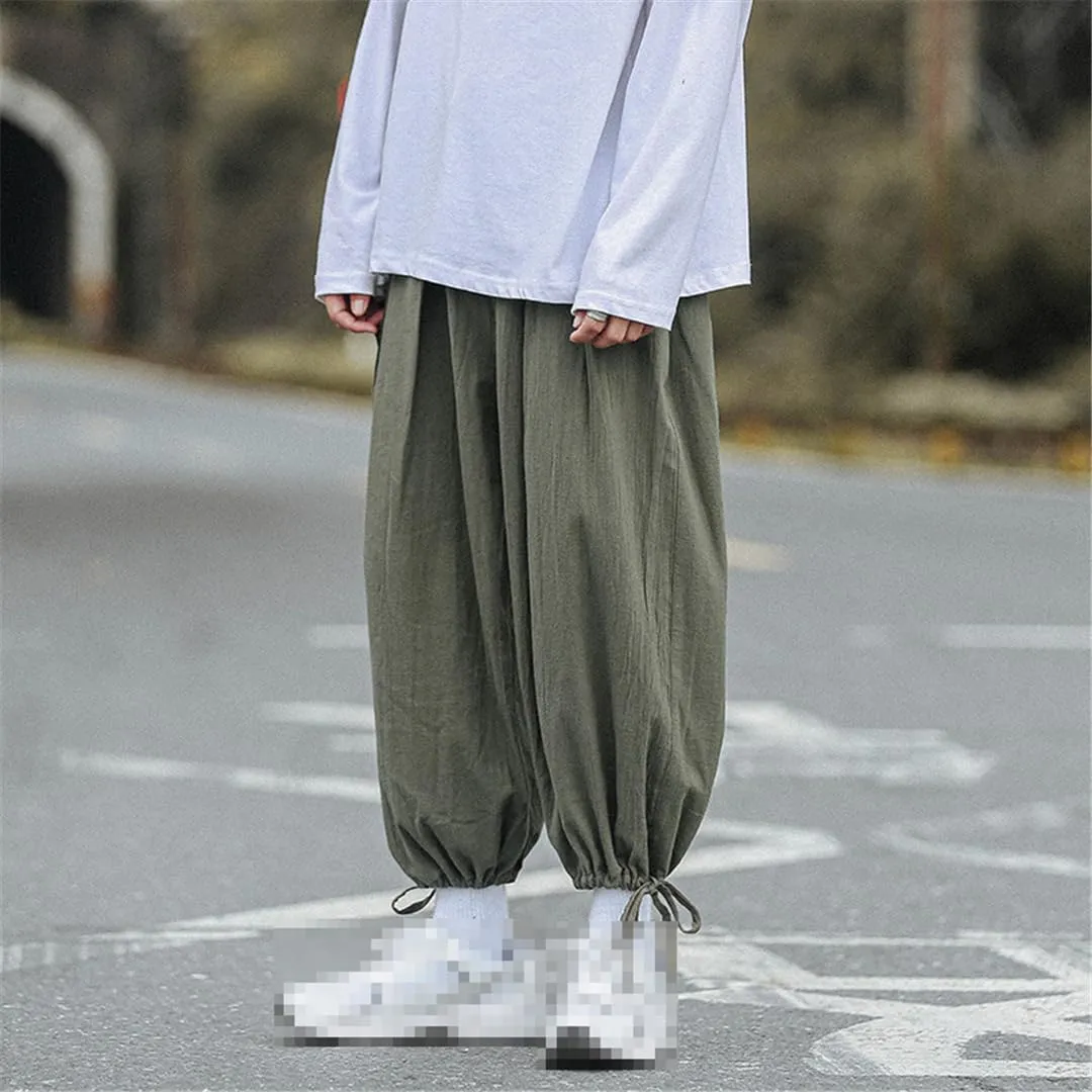 Niiyyjj Men Harem Pants Loose Wide Leg Pants Casual Trousers Oversized Straight Leg Pants Jogging Pants