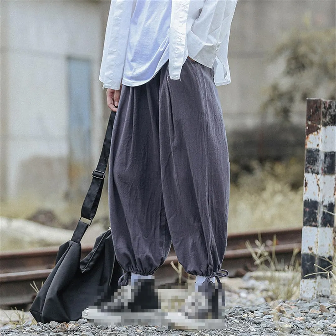 Niiyyjj Men Harem Pants Loose Wide Leg Pants Casual Trousers Oversized Straight Leg Pants Jogging Pants