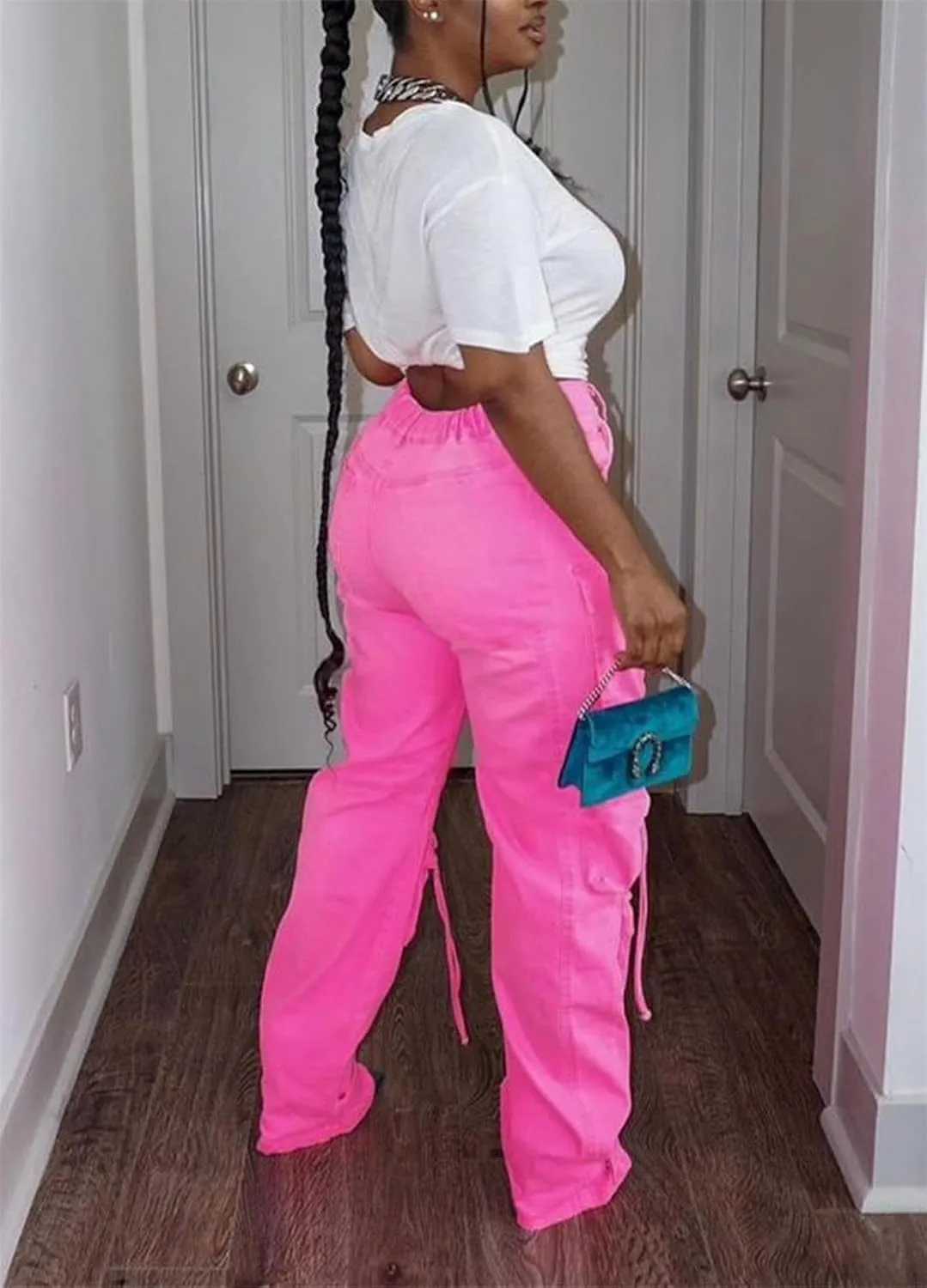 NRTHYE Cargo Jeans for Women Y2K High Waist Baggy Denim Cargo Pants with Pocket Streetwear