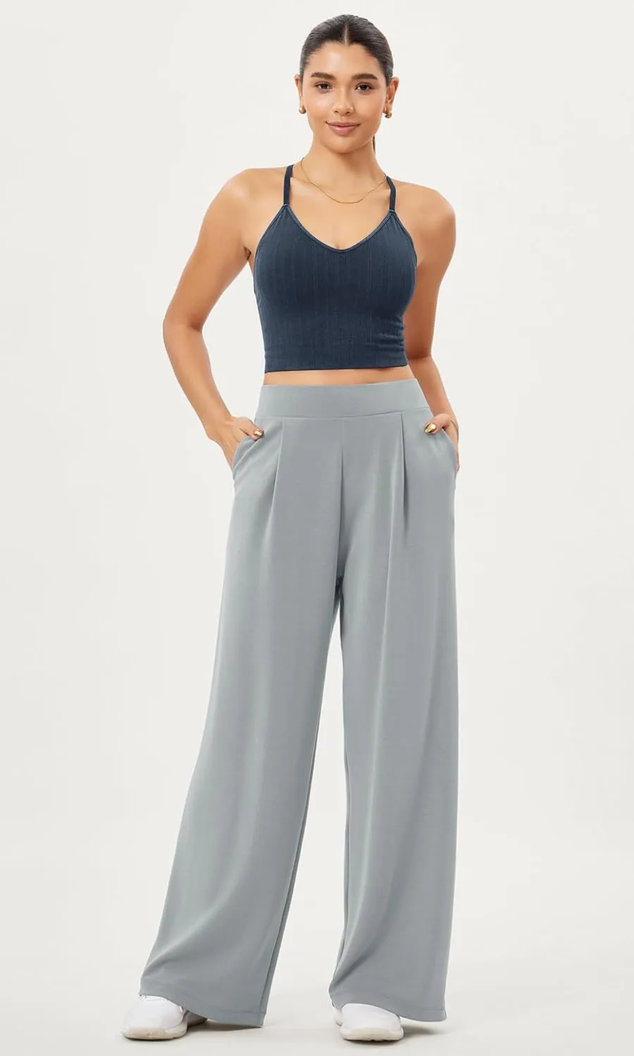 ODODOS Seamless Padded Sports Bra for Women Strappy Longline Wirefree Brami Ribbed Crop Tank Tops