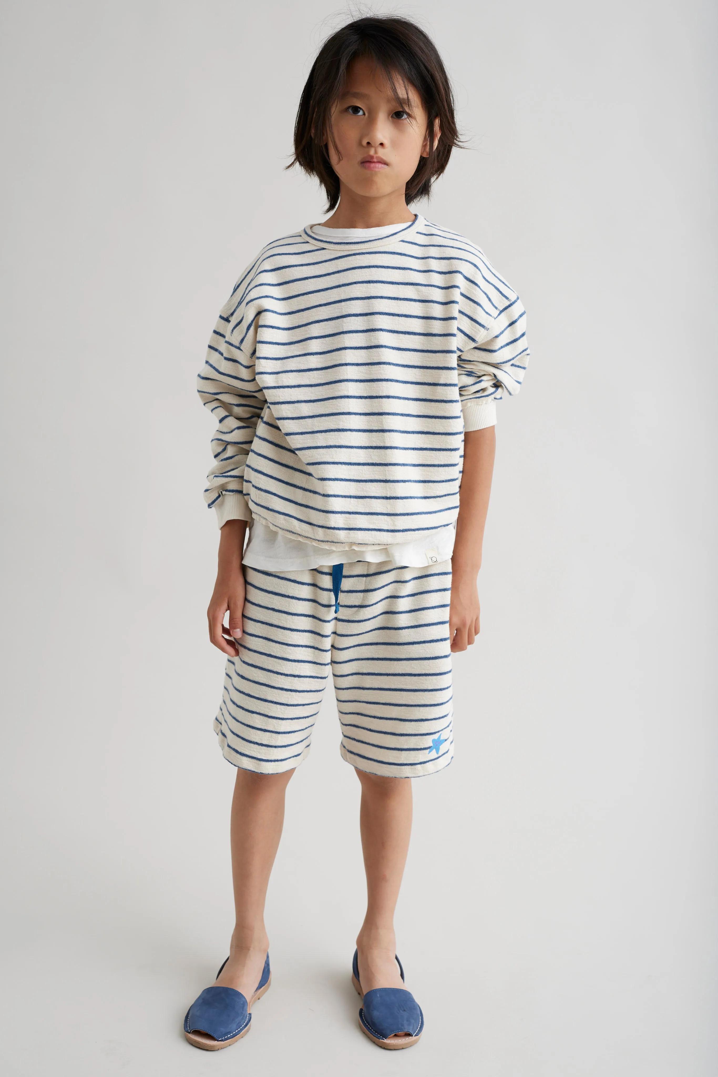 Organic Crepe Stripe Sweatshirt