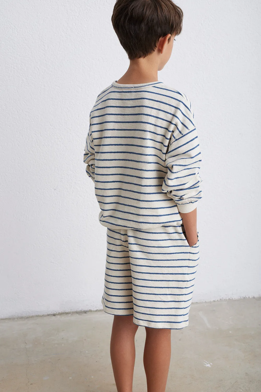 Organic Crepe Stripe Sweatshirt