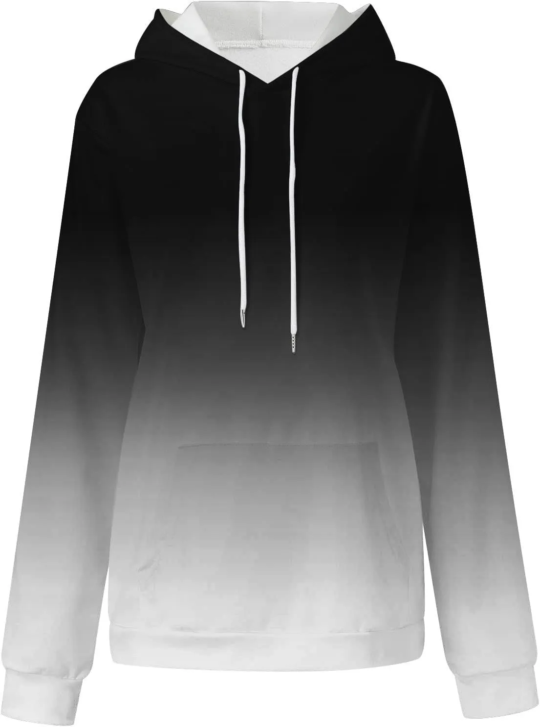 Oversized Sweatshirt for Women Gradient Pullover Hoodies Drawstring Fashion Y2K Hooded Tops Sweatshirts with Pockets