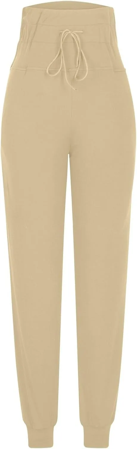Pants for Women Joggers Casual Sports Pants Lightweight Quick Dry Pants Workout Pants Drawstring High Waist Trousers