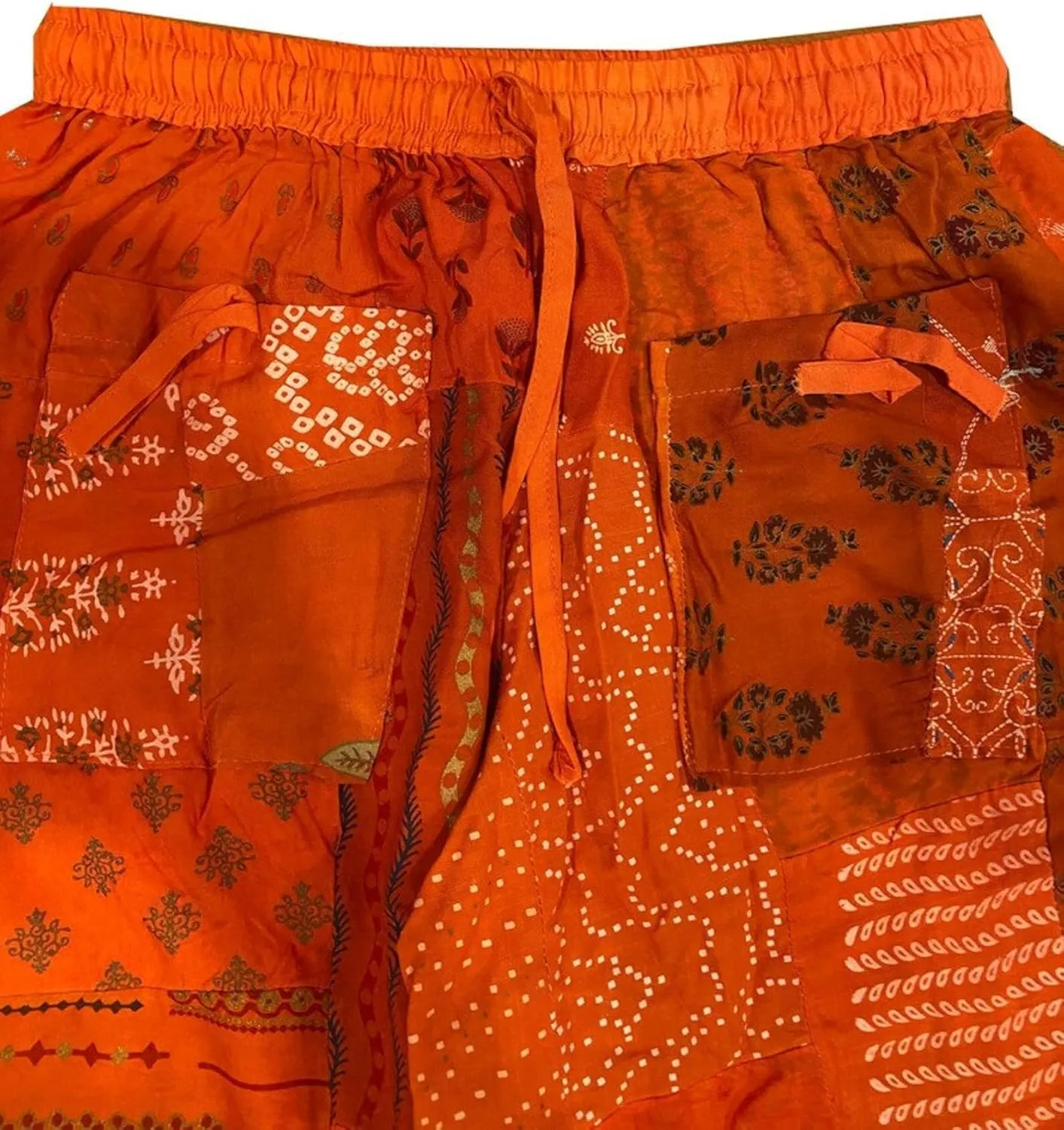 Patchwork Harem Pants with Pockets, Hippie Boho Rayon Harem Pants, Womens Summer Pants, Festival Clothing