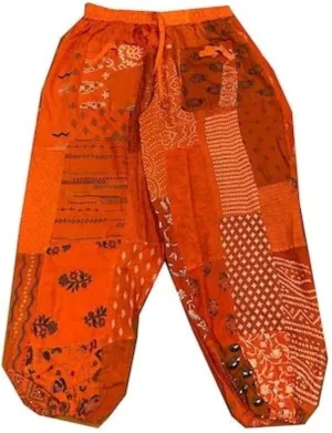 Patchwork Harem Pants with Pockets, Hippie Boho Rayon Harem Pants, Womens Summer Pants, Festival Clothing
