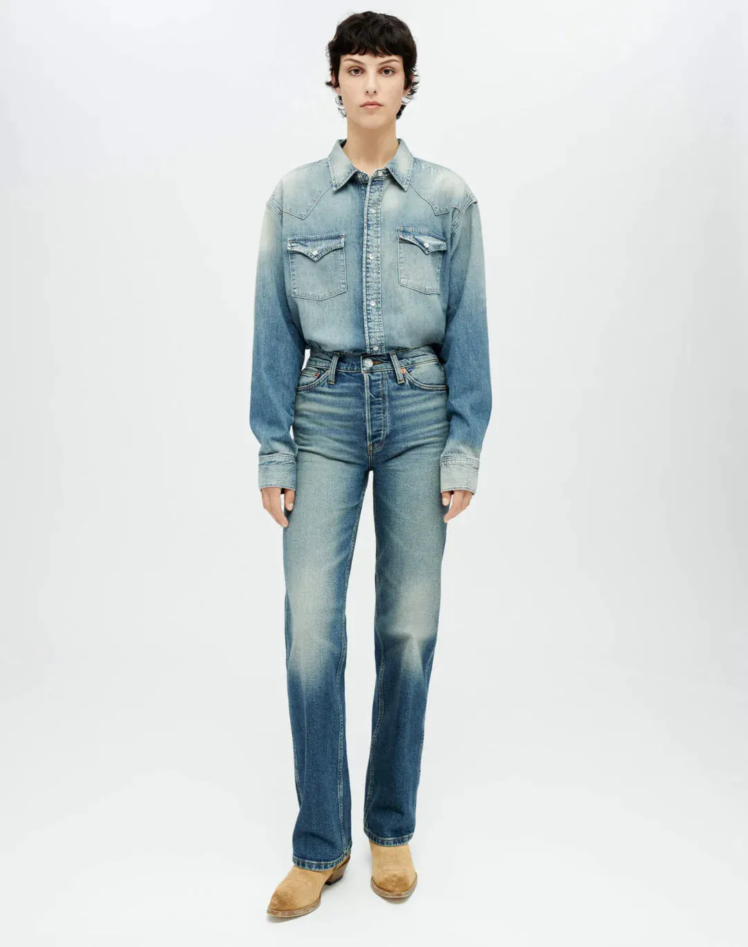 Re/Done Comfort Stretch High Rise Loose - Distressed