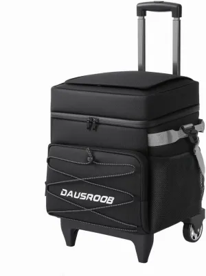 Rolling Cooler with Wheels, Heavy Duty Leakproof Soft-Sided Ice Chest, 12Hrs Ice Retention & Enhanced Stability Wheeled Coolbag, Insulated Travel Cooler for Camping,Grocery,Beach,Outdoor