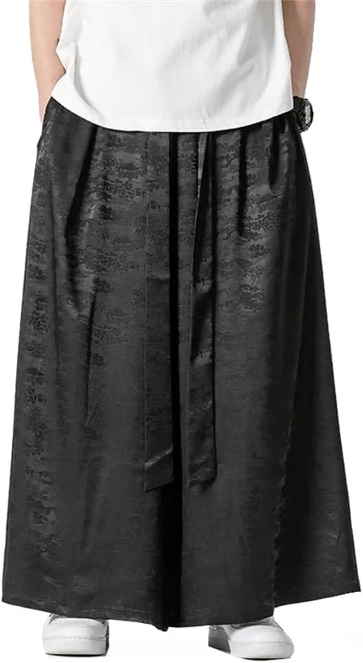 Seidarise Men's Wide Leg Casual Harem Linen Japanese Yoga Harem Pants Hip hop Joggers Baggy