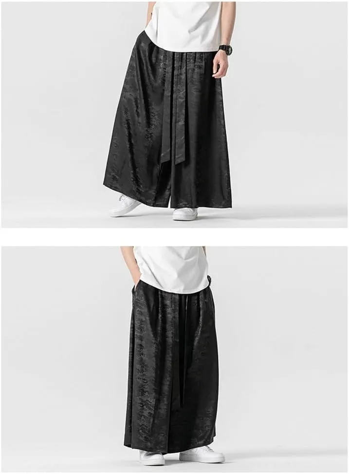 Seidarise Men's Wide Leg Casual Harem Linen Japanese Yoga Harem Pants Hip hop Joggers Baggy