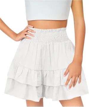 Skorts for Girls High Waisted Ruffles A Line Casual Skirt 2025 Trendy Pleated School Skort Tennis Golf Shorts
