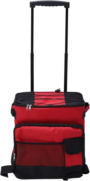 Soft Cooler with Wheels, Collapsible 43L Large Rolling Cooler,Portable Rolling Leakproof Insulated Box Ice Packs Cooler Bag on Wheels for Camping Picnic Beach Travel