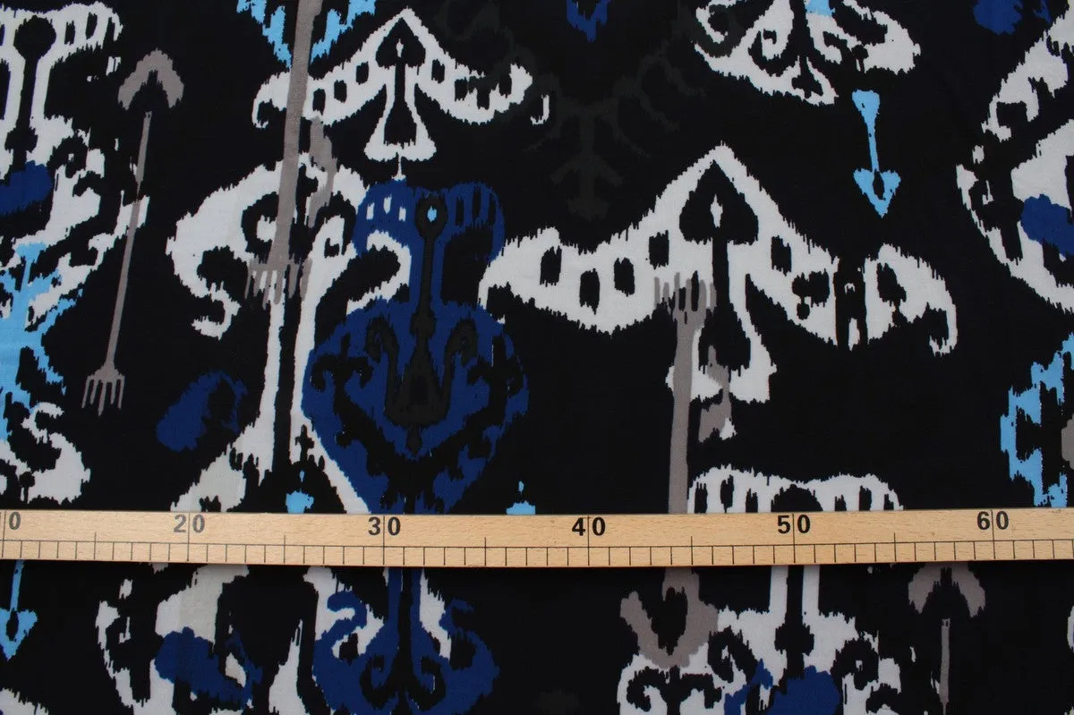 Soft Viscose Jersey - Stretch - Ikat Print