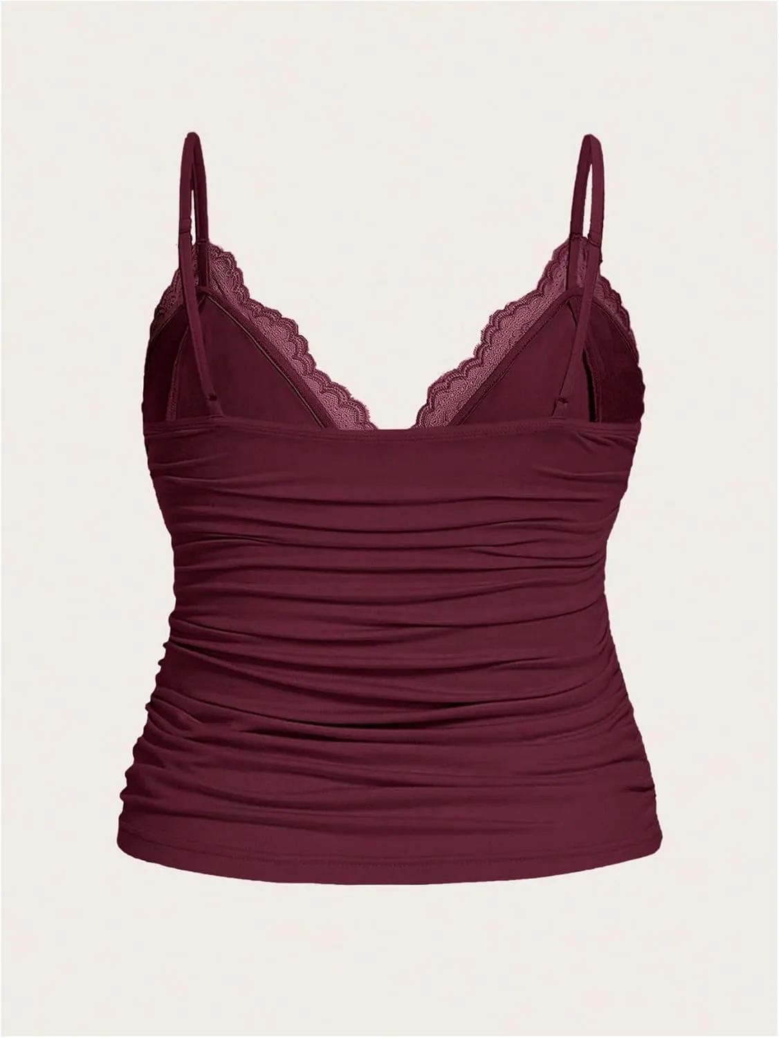 SOLY HUX Women's Plus Size Lace Camisole Top Sleeveless V Neck Slim Fit Cami Tops Coquette Clothes