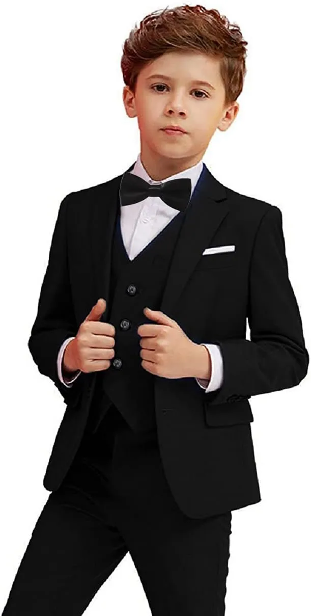 Suits for Boy 5 Pieces Boys Suit Formal Toddler Blazer Vest Pants Kis Tuxedos