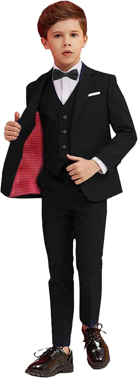 Suits for Boy 5 Pieces Boys Suit Formal Toddler Blazer Vest Pants Kis Tuxedos