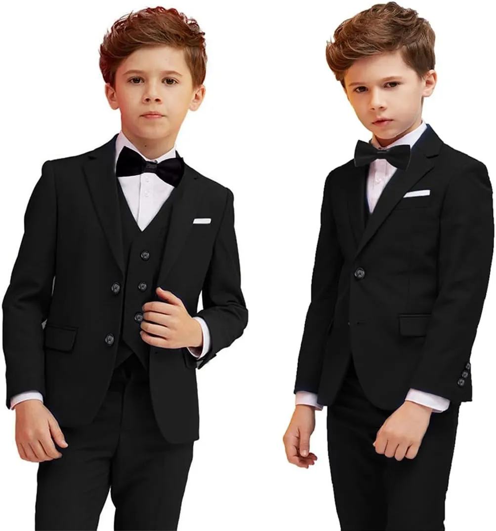 Suits for Boy 5 Pieces Boys Suit Formal Toddler Blazer Vest Pants Kis Tuxedos
