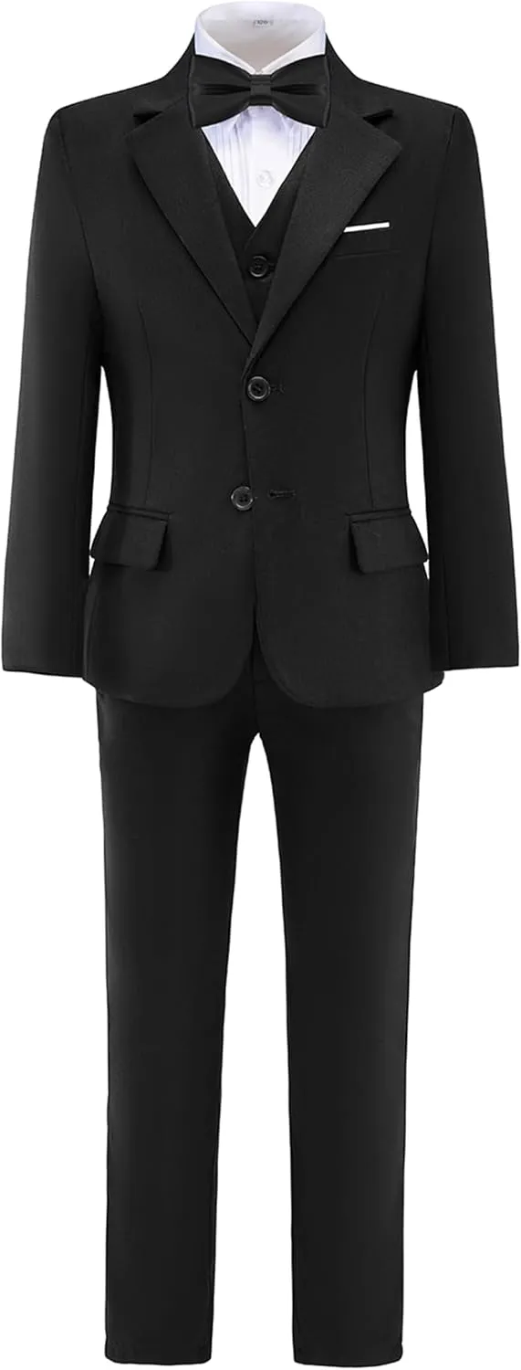 Suits for Boy 5 Pieces Boys Suit Formal Toddler Blazer Vest Pants Kis Tuxedos