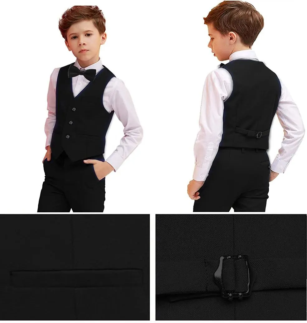 Suits for Boy 5 Pieces Boys Suit Formal Toddler Blazer Vest Pants Kis Tuxedos