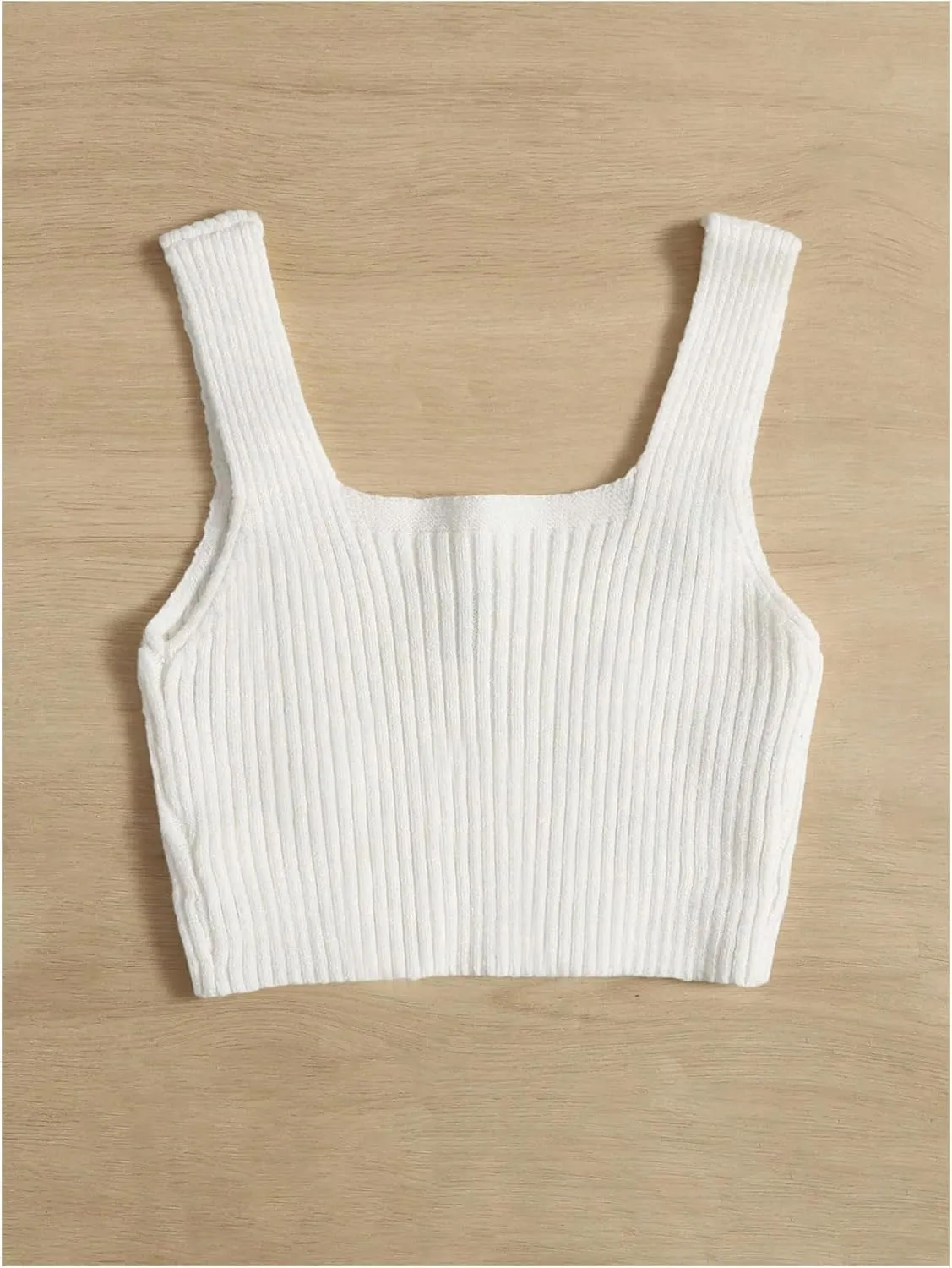 SweatyRocks Women's Sleeveless Ribbed Knit Vest Top Scoop Neck Floral Slim Fit Crop Tank Tops