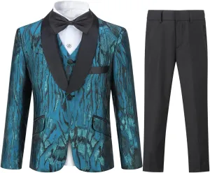 SWOTGdoby Boys Dress Suits 3 Piece Slim Fit Kids Tuxedo Suits for Boys Formal Blazer Jacket Pants Vest Wedding Party Prom
