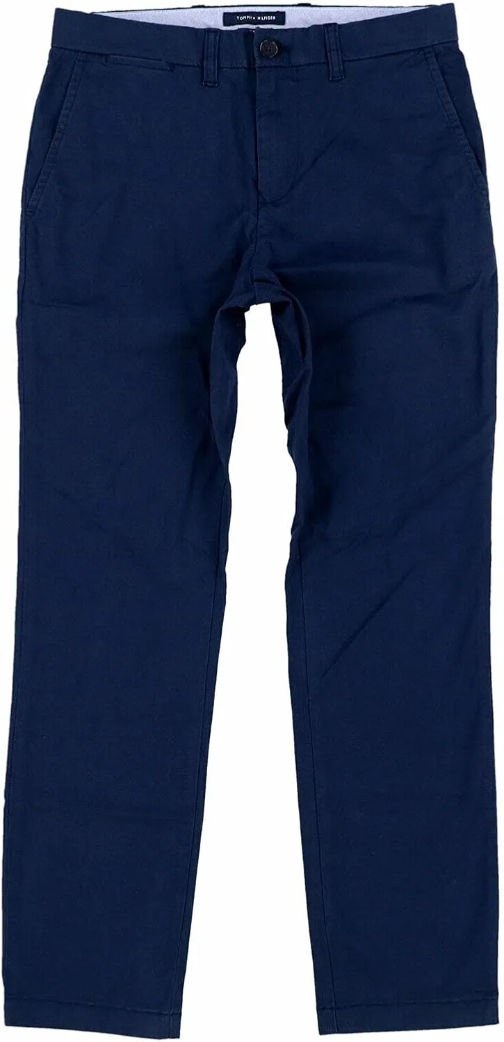 Tommy Hilfiger Men's Chino Pants Slim Fit (Navy, 32x34)