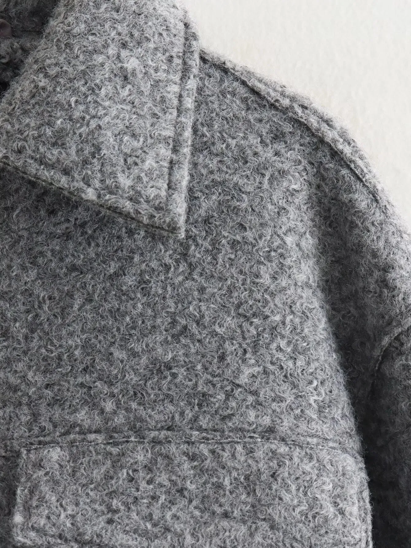 Tweed Cropped Zip-Up Jacket  Womens Streetwear for Autumn/Winter