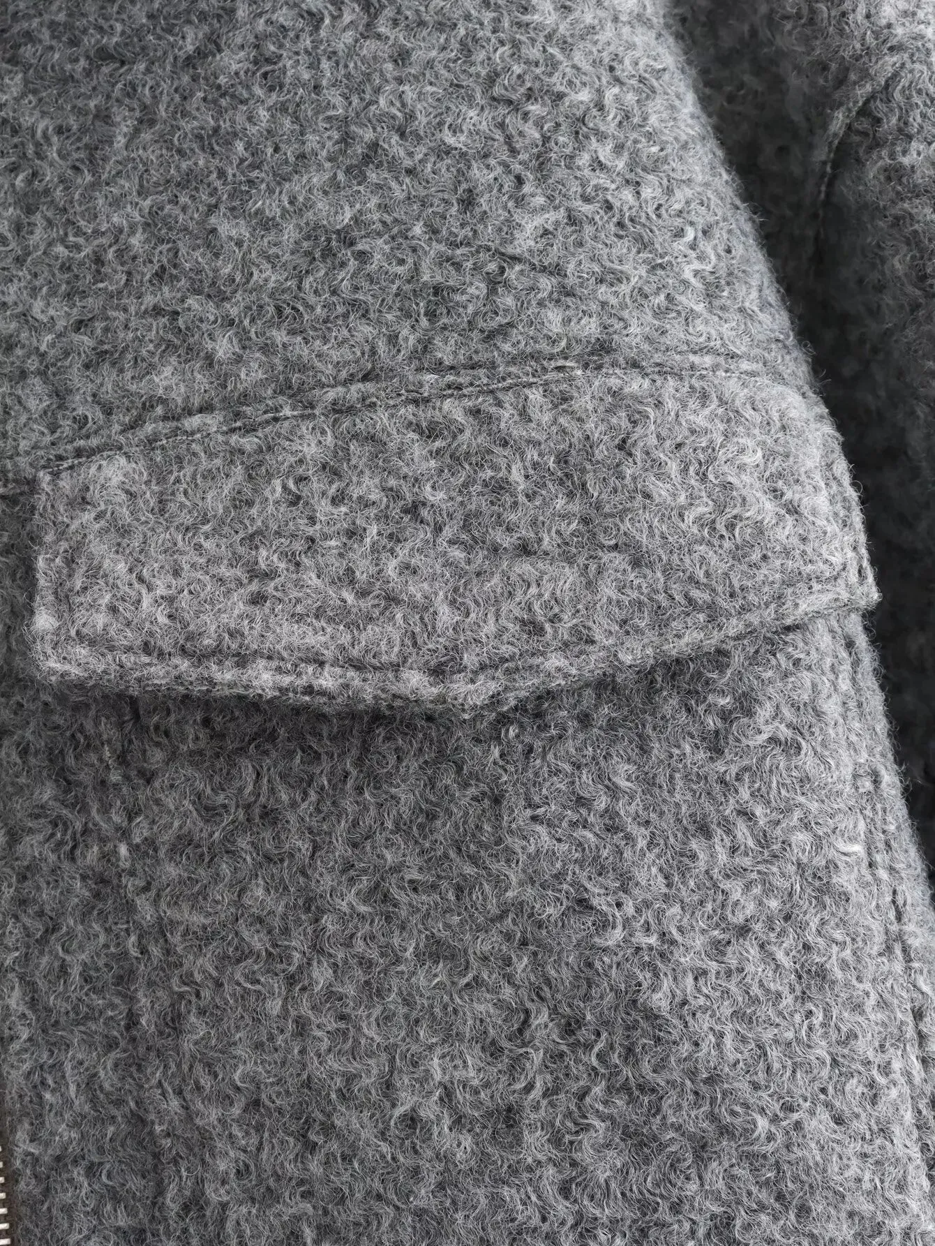 Tweed Cropped Zip-Up Jacket  Womens Streetwear for Autumn/Winter