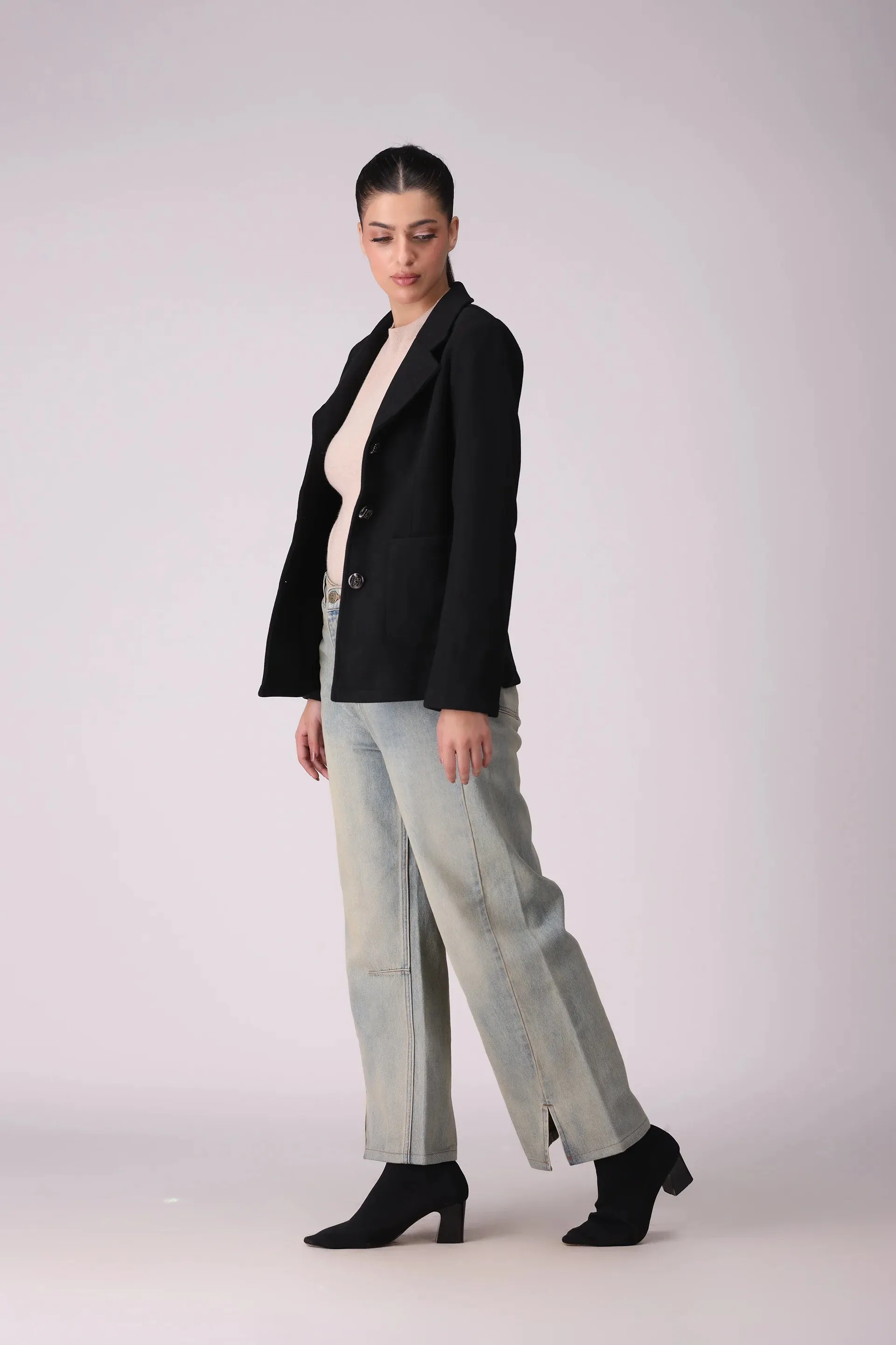 Twill Coat With Patch Pockets
