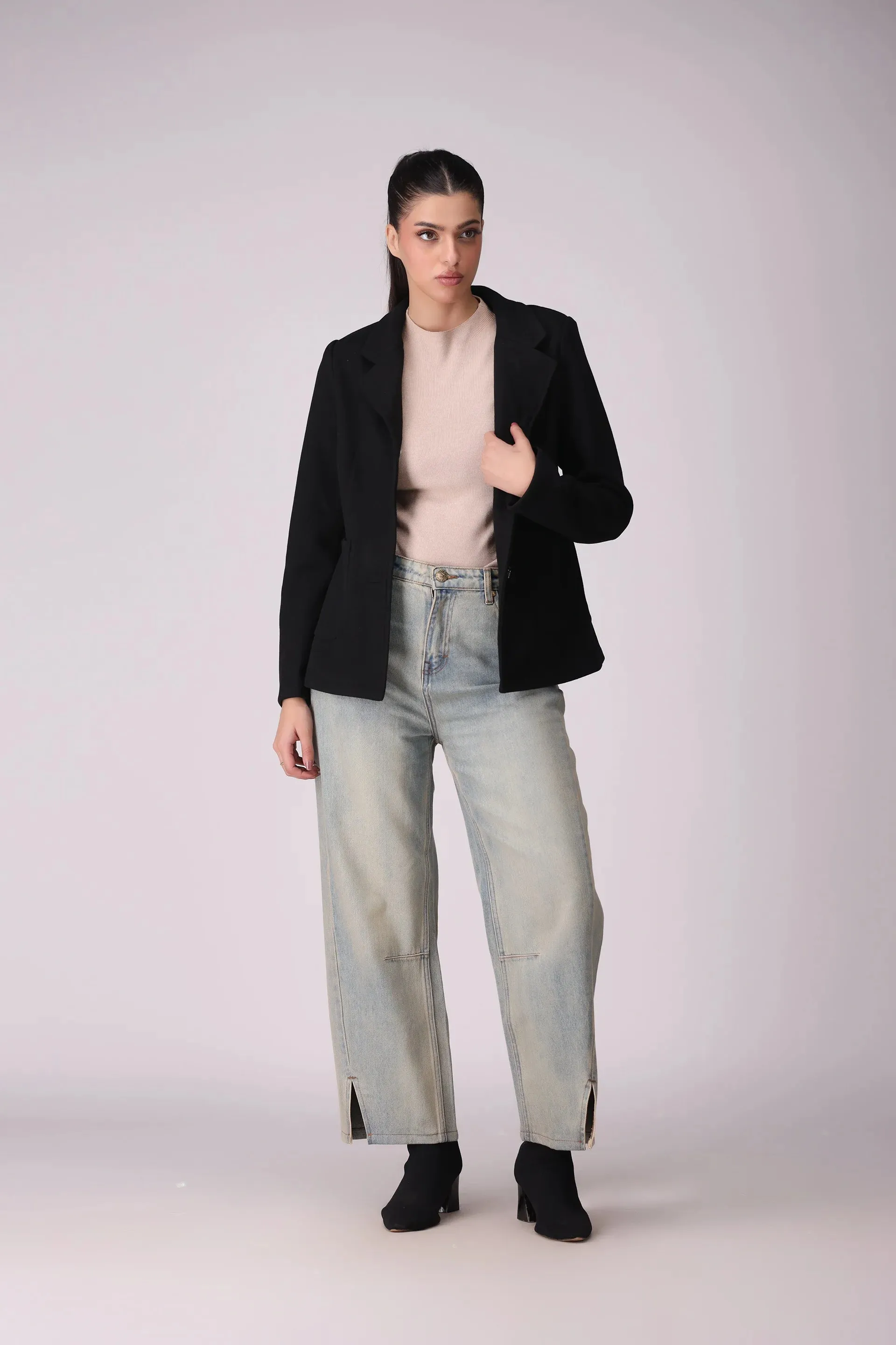 Twill Coat With Patch Pockets