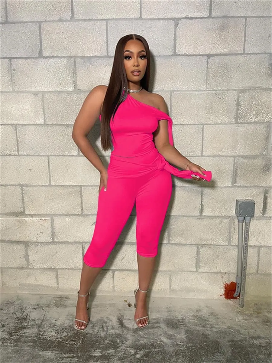 Two Piece Sets for Women Summer Outfits Off The Shoulder Tops Pants Sets Sexy Jumpsuits Vacation Outfits Matching Sets