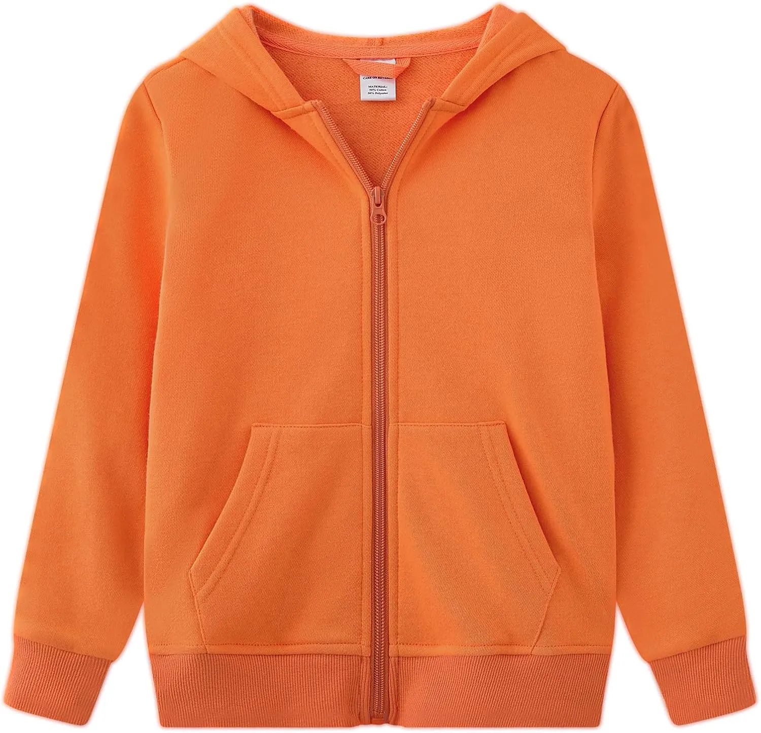 UMELOK Kids Full Zip-Up Hoodie Solid Sweatshirt for Boys and Girls