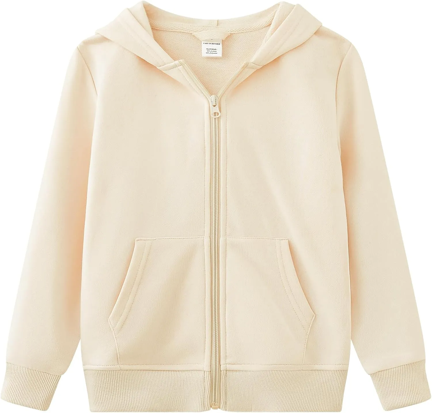 UMELOK Kids Full Zip-Up Hoodie Solid Sweatshirt for Boys and Girls