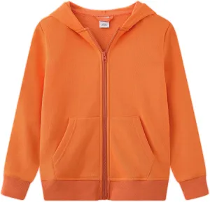 UMELOK Kids Full Zip-Up Hoodie Solid Sweatshirt for Boys and Girls