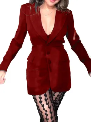 utcoco Women's Y2K Two Piece Set Hollow Out Waist Blazer Jacket Lace Pants Set ClubwearOrder Separately
