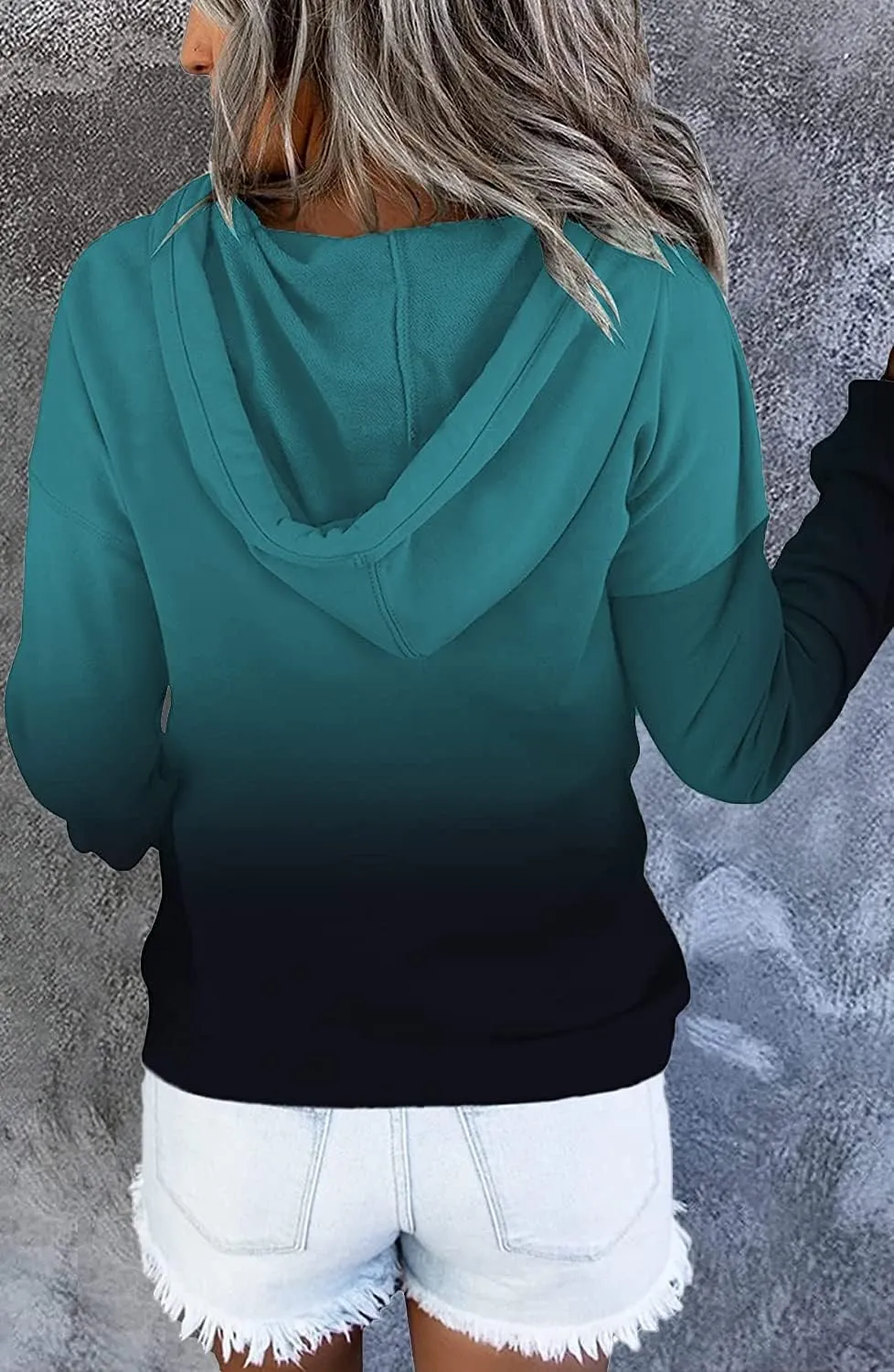 VIEACTIVEWEAR Hoodie for Women Tie Dye Sweatshirt Button Down Tops Casual Long Sleeve Oversize Pullover